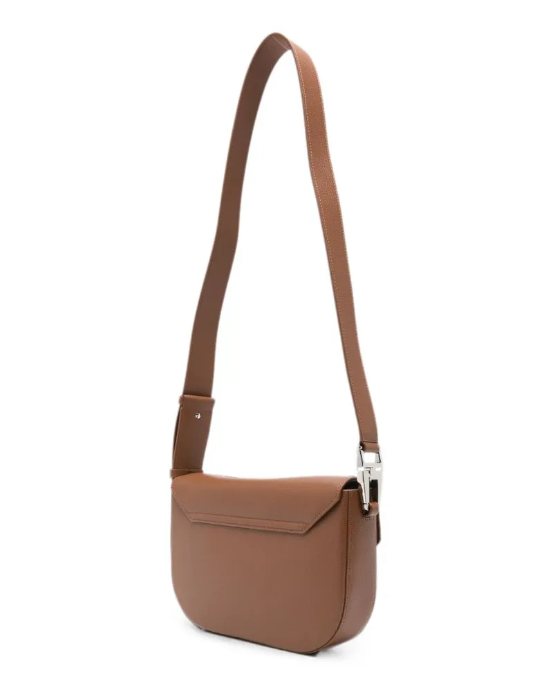 Emporio Armani Grainy Leather Shoulder Bag — Brown Brown
