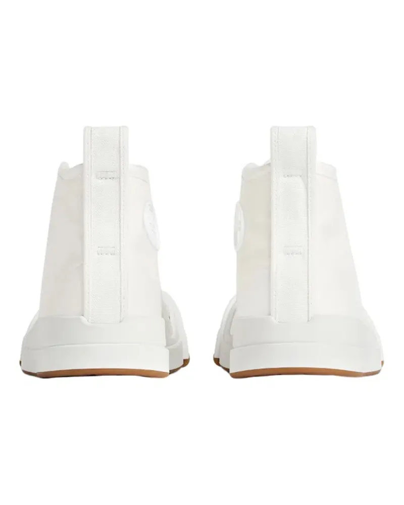 Bottega Veneta Women's Vulcan Canvas High-Top Sneakers White Shoes White