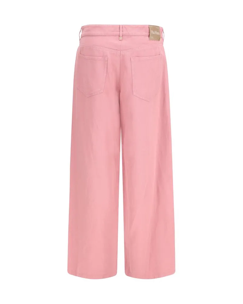 Max Mara Women's Multicolor Cotton Casual Pants Pink