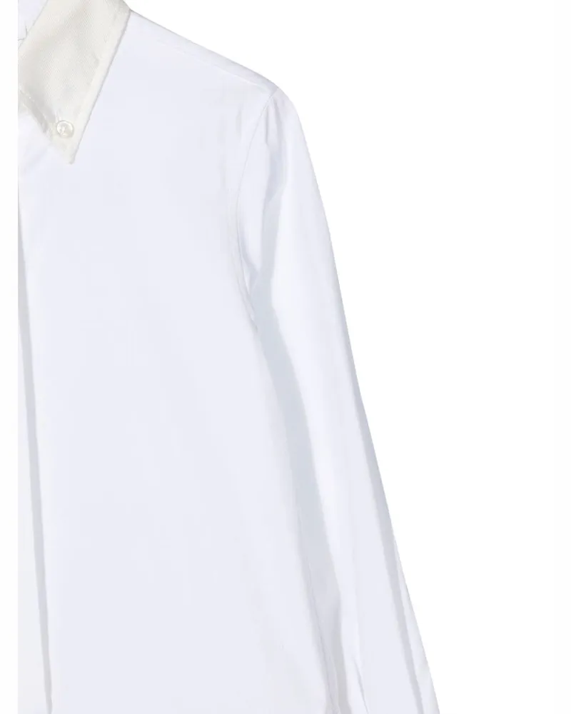 Thom Browne Pleated Hem Shirtdress — White White