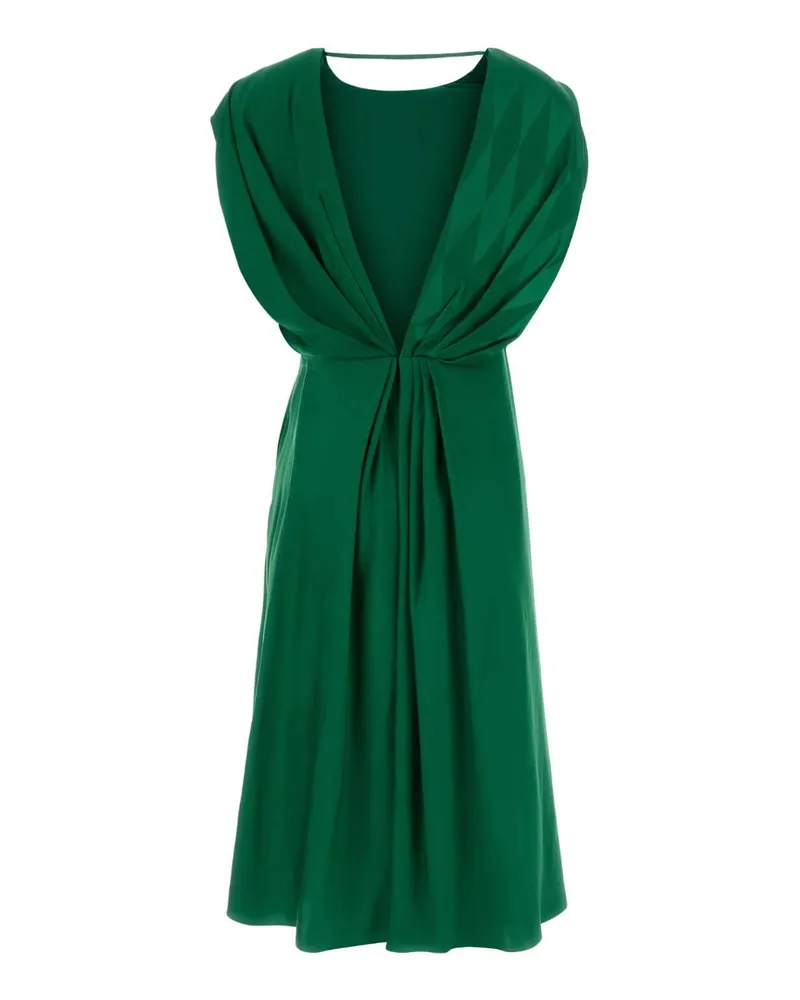 Versace Women's Green Satin Dress Emerald Abiti Green