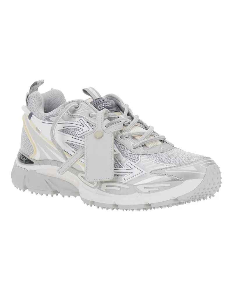 OFF-WHITE Men's Sneakers Be Right Back Grey Leather Trainers 