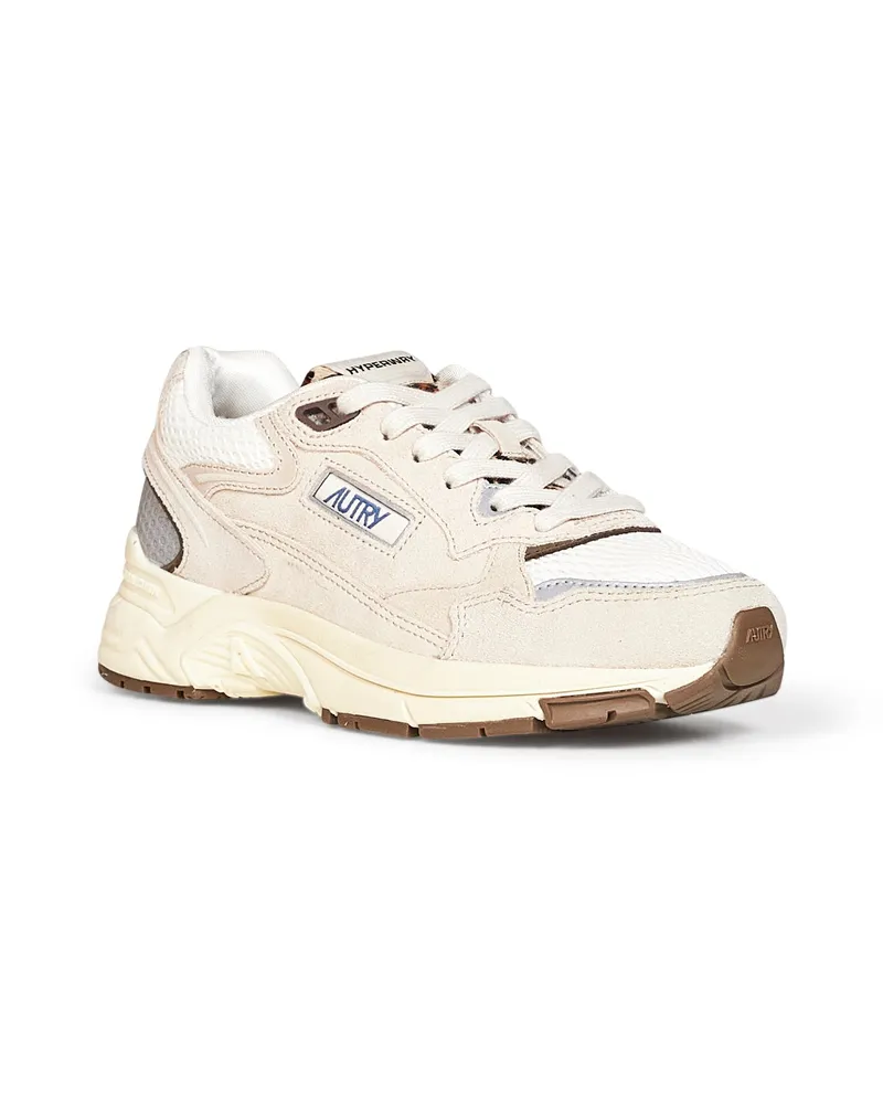 AUTRY Women's Sneakers Hyperway Beige Calf Suede Trainers Beige