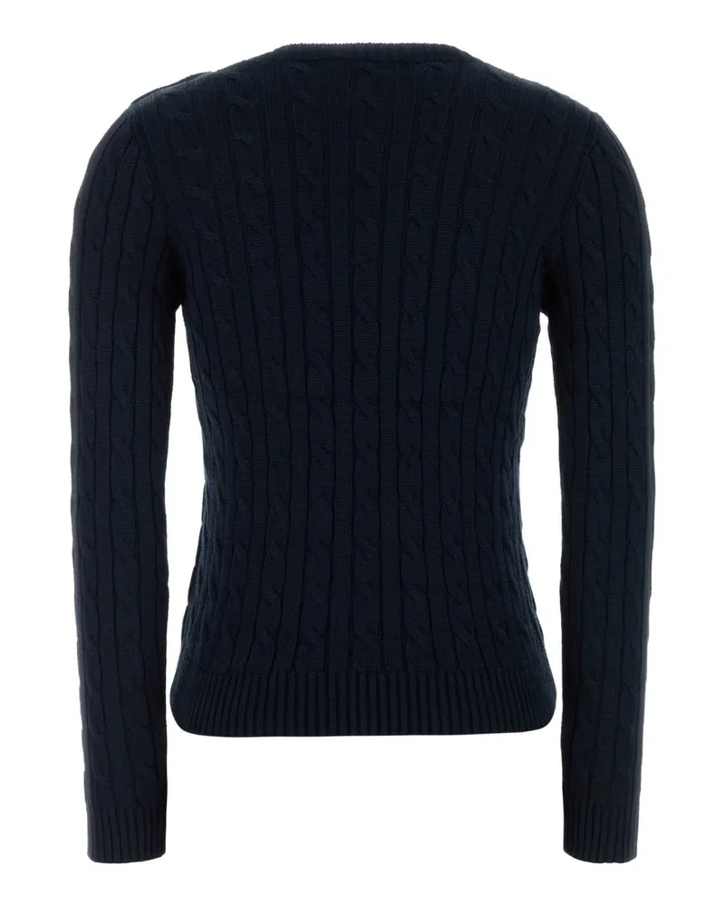 Ralph Lauren Cable-Knit Cotton Blend Sweater — Navy Navy