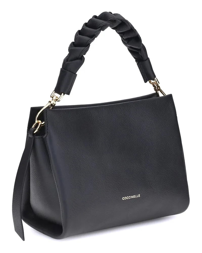 Coccinelle Women's Boheme Handbag Noir-Cognac Calf Leather Bos Taurus Handbags Noir/cognac Hand Bags Black