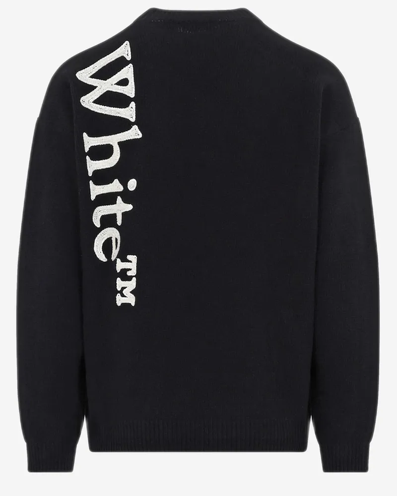 OFF-WHITE Men's Knit Logo Sweater Black Cotton Black