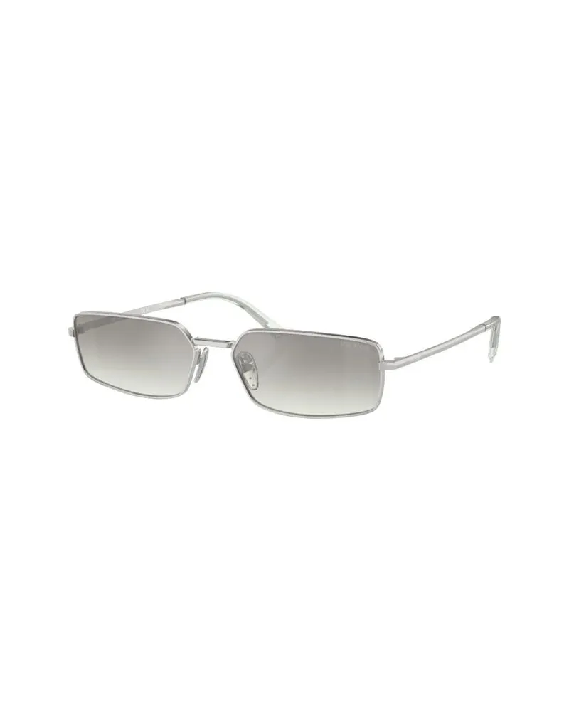 Prada SPRA601BC80G Rectangle Metal Sunglasses — Silver Silver