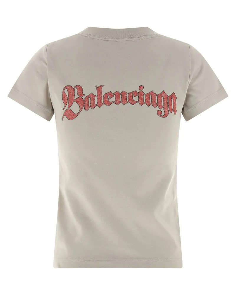 Balenciaga Logo Seal Print T-Shirt — Cream Cream