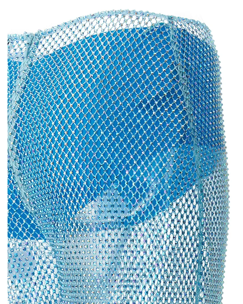 Giuseppe di Morabito Sequin-Embellished Mesh Trousers — Blue Blue