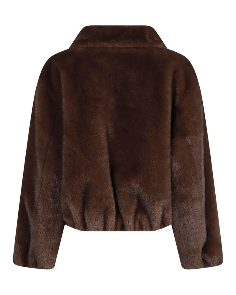 P.A.R.O.S.H. Faux Fur Coat — Brown Brown