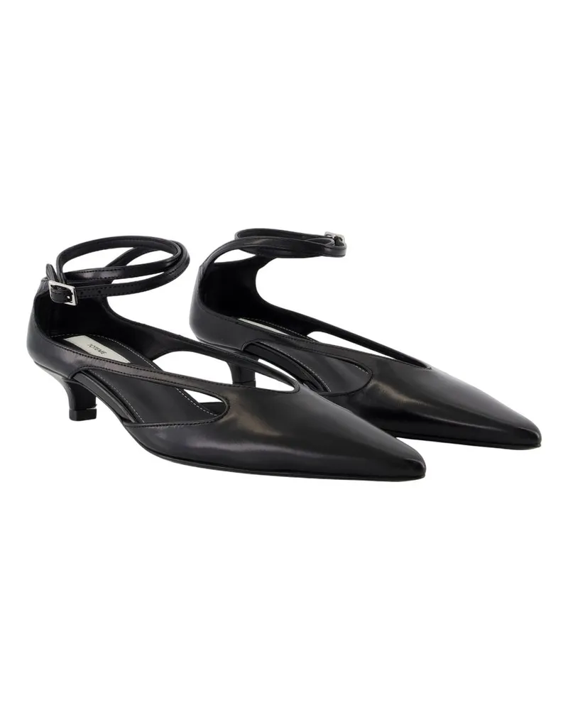 Totême Women's Kitten Pumps -  Leather Black Lambskin Shoes Black