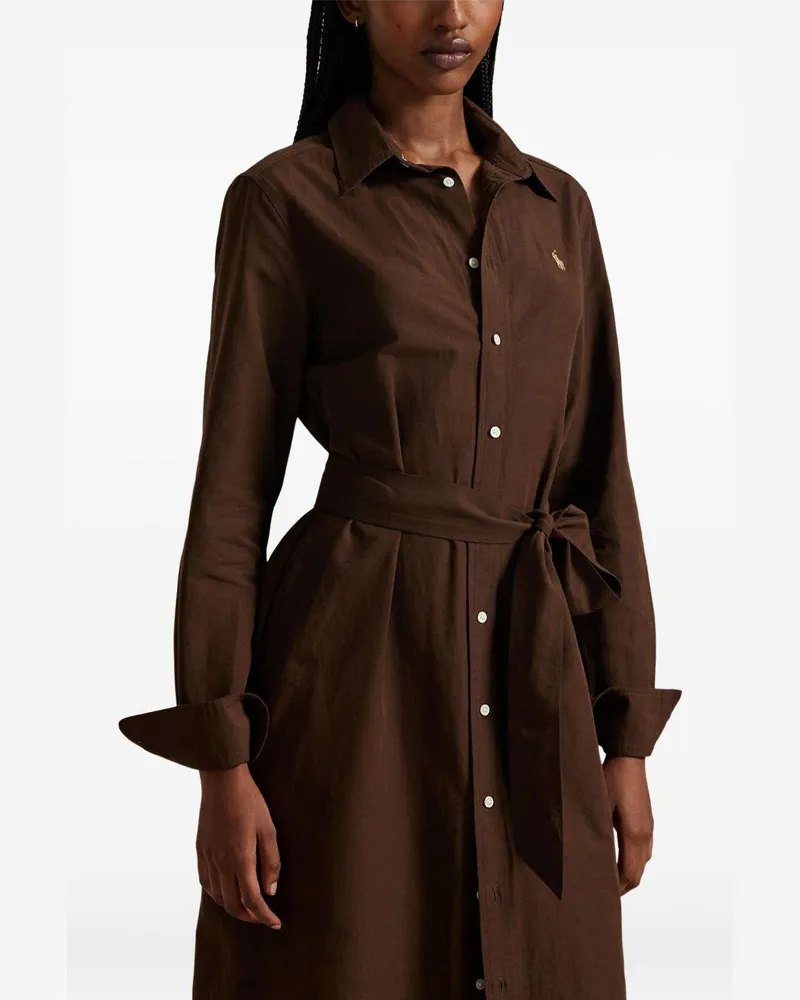 Ralph Lauren Women's Midi Dress Brown Cotton Brown