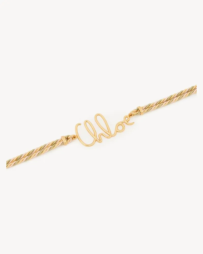 Chloé Logo Nameplate Bracelet — Gold Gold
