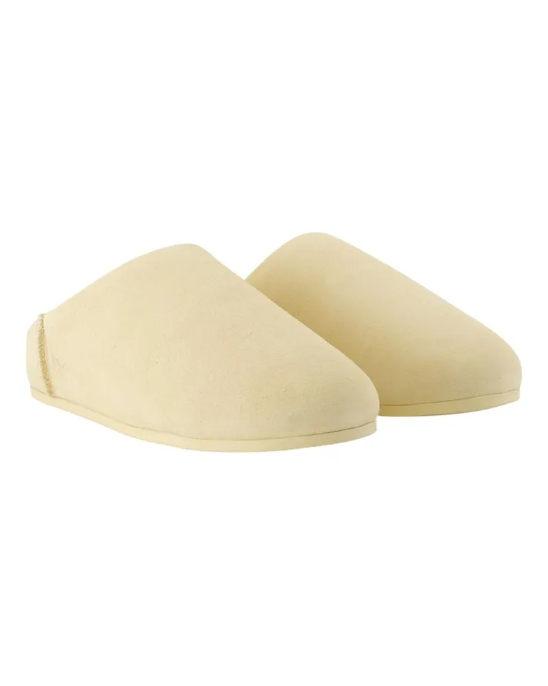 UGG Women's Elea Sandals -  Leather Neutral Lambskin Shoes Mules Beige