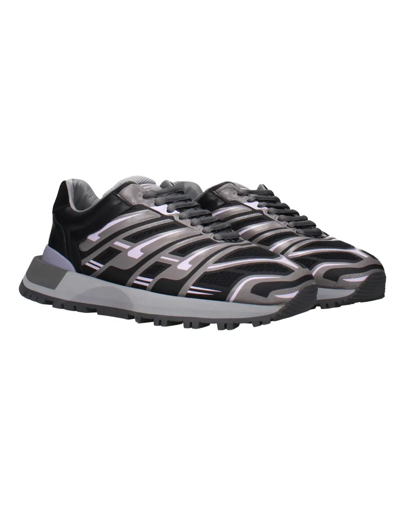 Maison Margiela Men's Black Fabric Athletic Sneakers Black