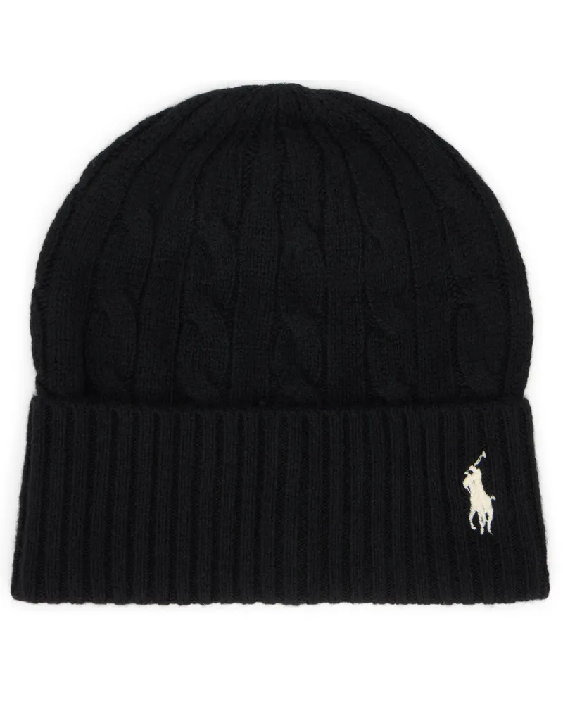 Ralph Lauren Women's Wool Cap Black Hat Black