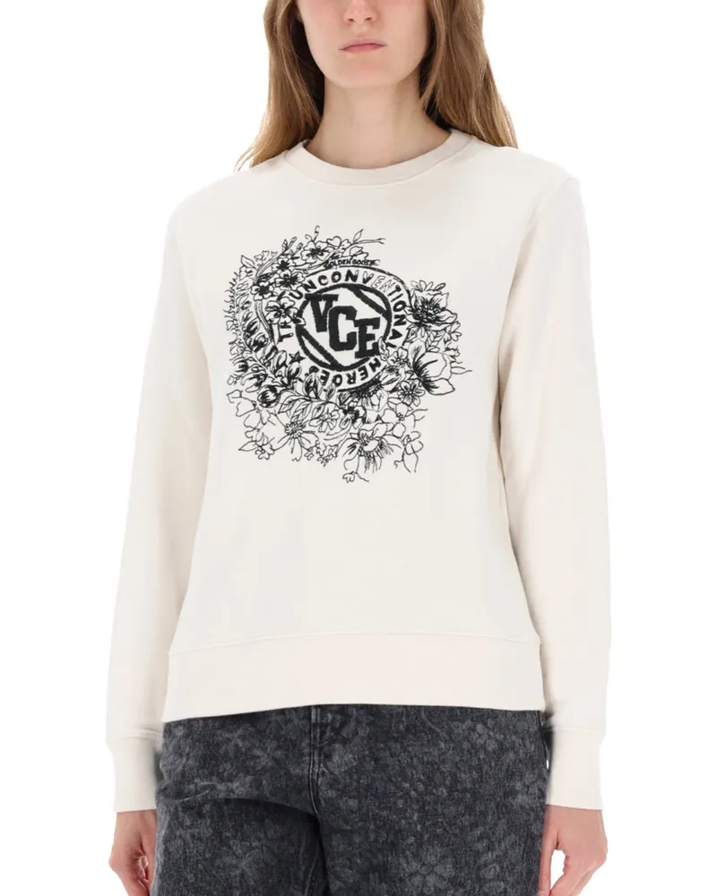 Golden Goose Embroidered Cotton Sweatshirt — White White