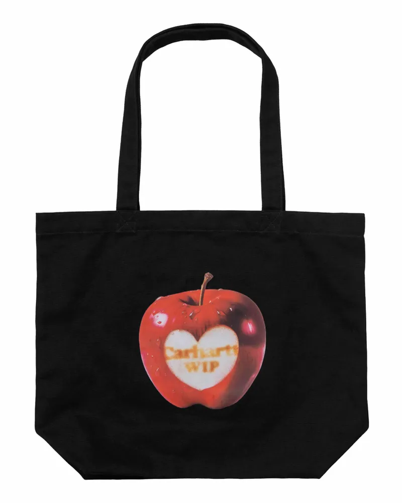 Carhartt WIP Men's Canvas Tote Bag, Black Cotton Shoulder Bags Black