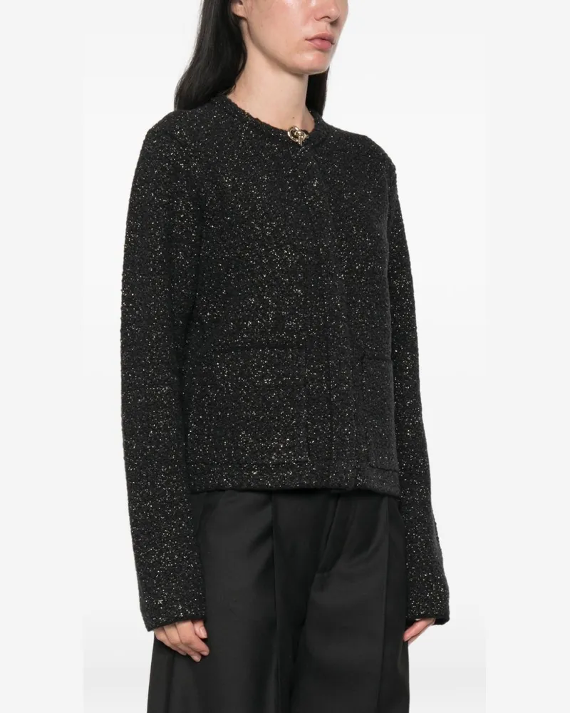 Fabiana Filippi Bouclé-Knit with Metallic Threading Jacket — Black Black