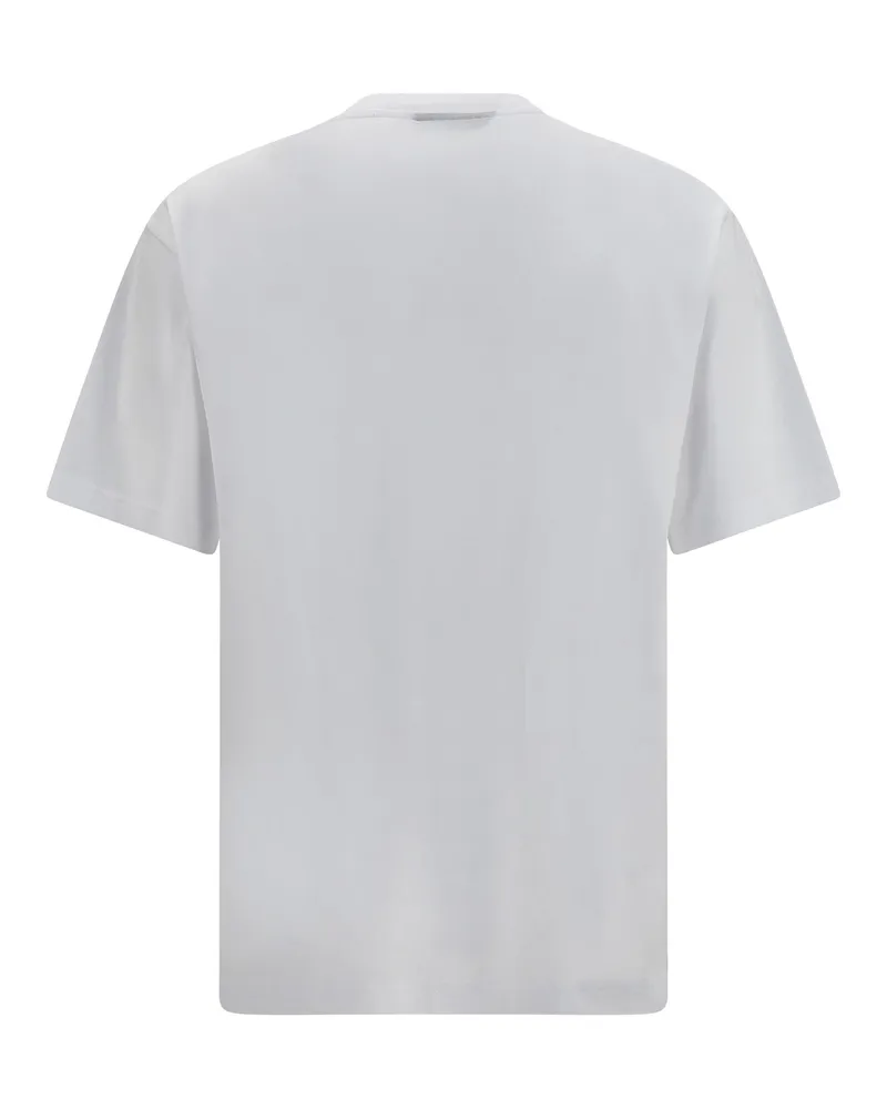Gucci Web Stripe and Crest Print T-Shirt — White White