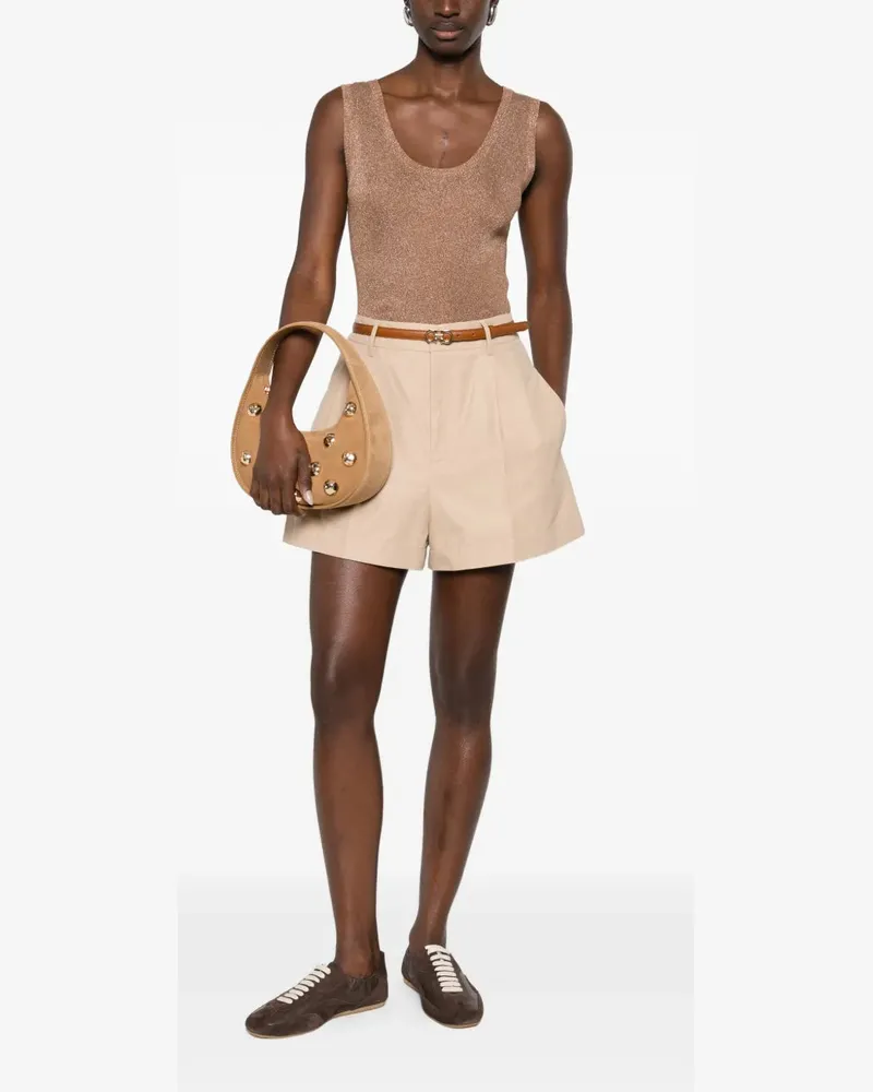 Fabiana Filippi Women's Pleated Shorts Ss26 W Beige