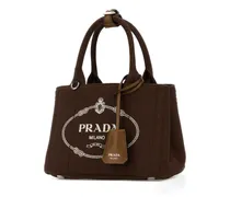 Women's Brown Canvas Mini  Jardiniã¨re Handbag Cacao Borse A Mano Bag