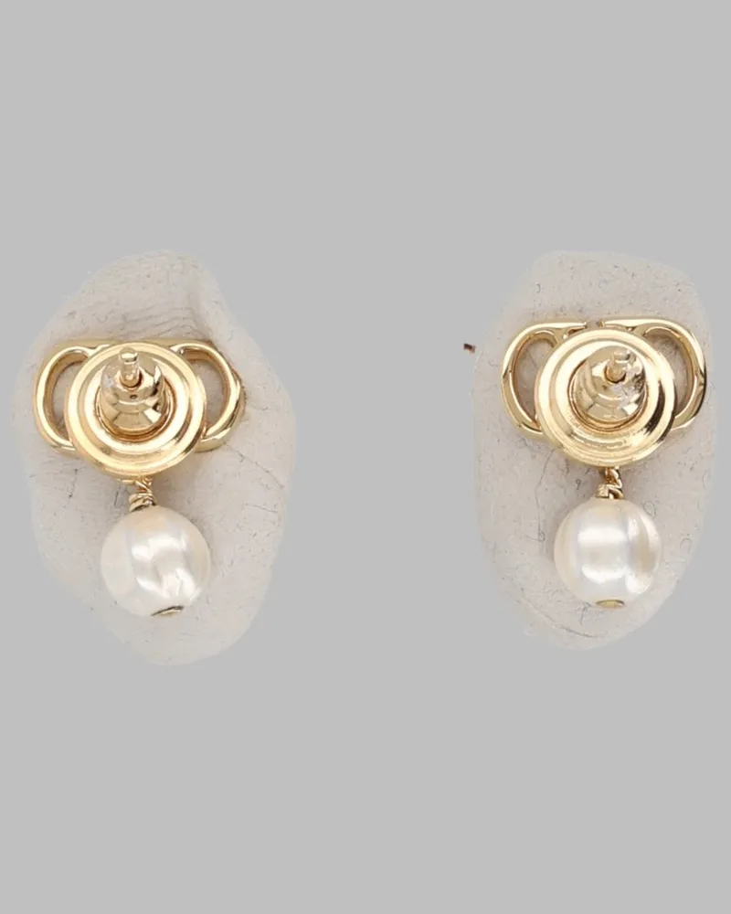 Valentino Garavani Pearl VLogo Signature Earrings — Gold Gold