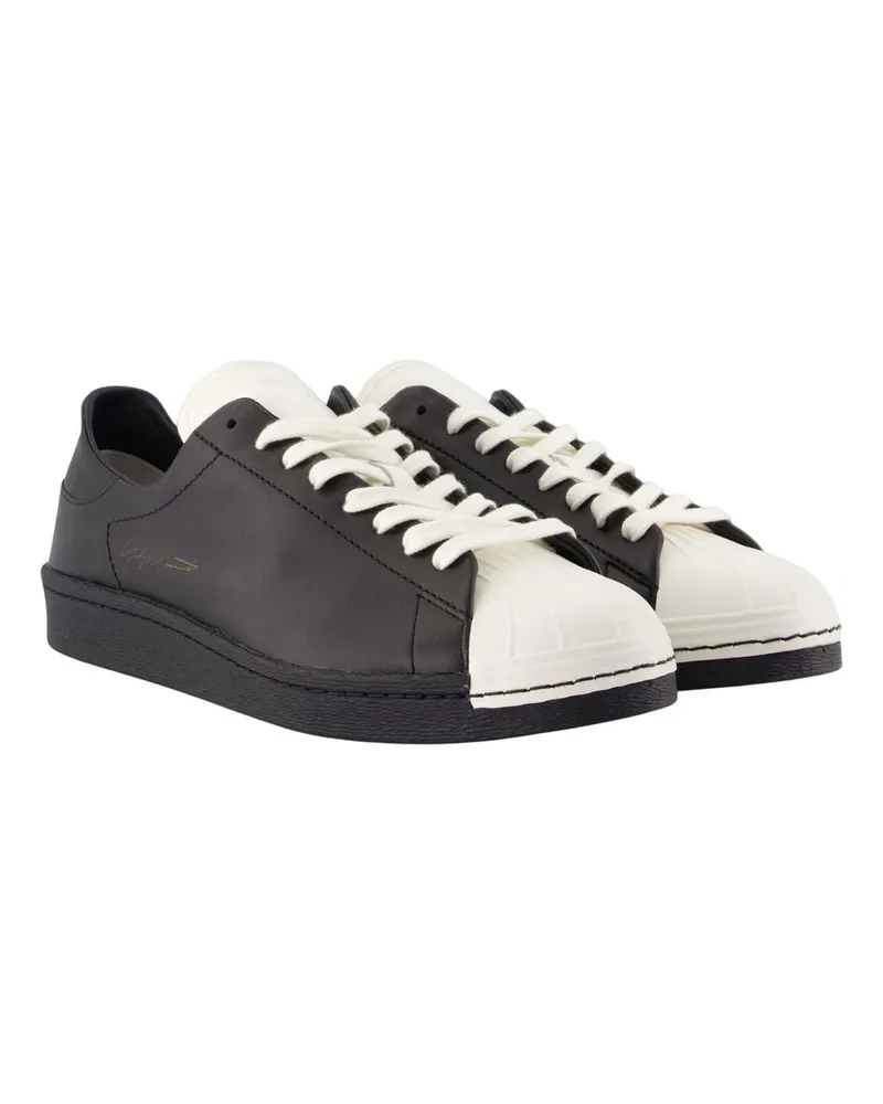 Y-3 Unisex Superstar Sneakers -  Leather Black Calfskin Shoes Black
