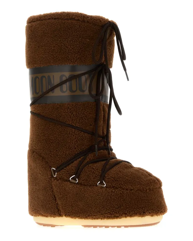 Moon Boot Women's Brown Eco Fur Icon Boots Stivali Brown