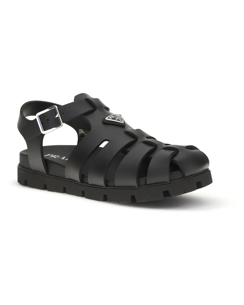Prada Men's Rubber Cage Sandal Nero Black