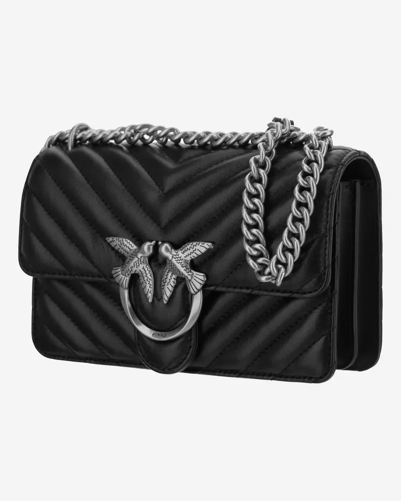 Pinko Women's Mini Shoulder Bag Love One Black Leather Black