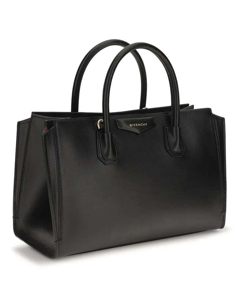 Givenchy Antigona Catchall Calfskin Leather Top Handle Bag — Black Black