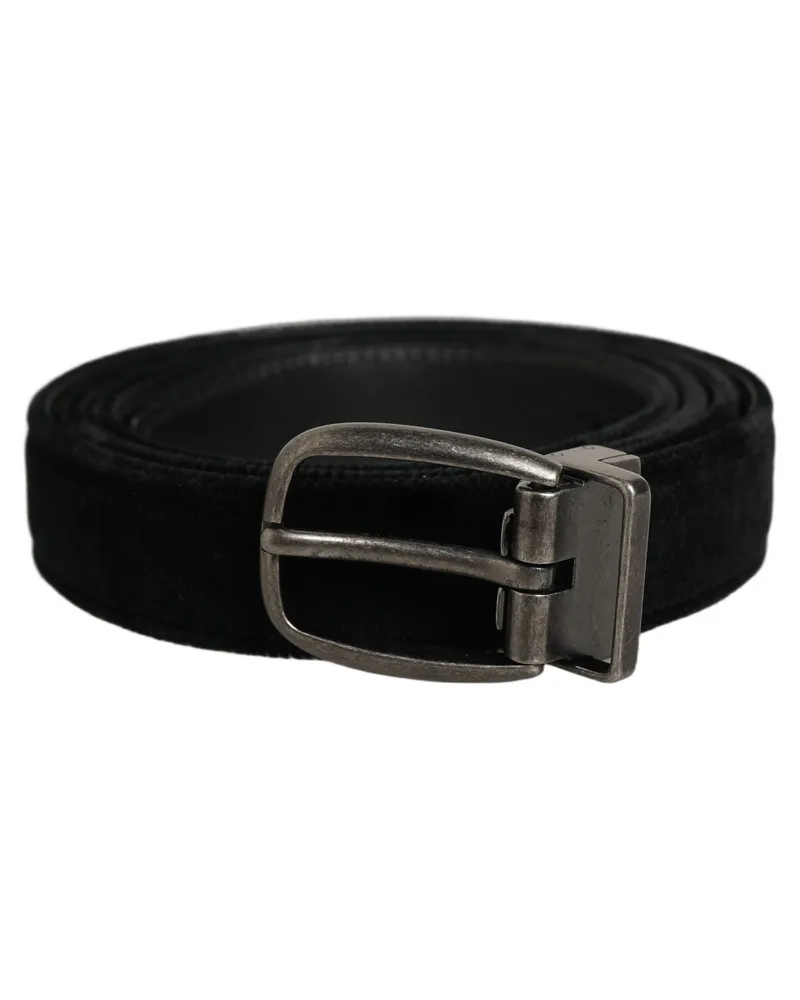 Dolce & Gabbana Velvet Cotton-Blend Belt — Black Black