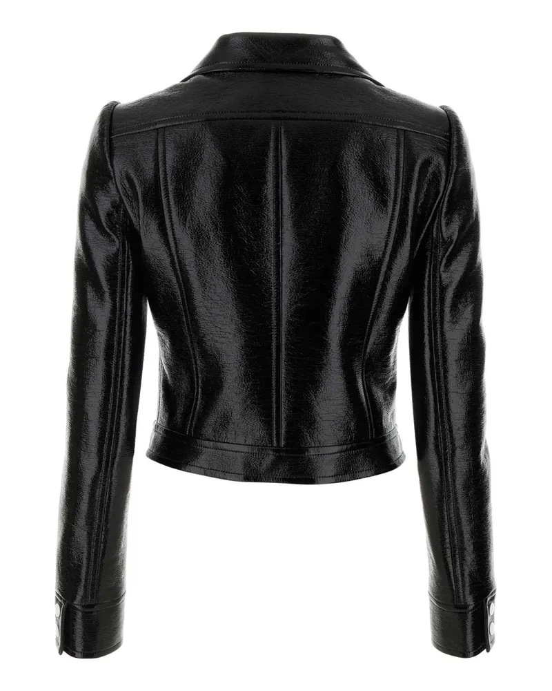 Courrèges Women's Black Vinyl Blazer Giacche E Gilet Jacket Black