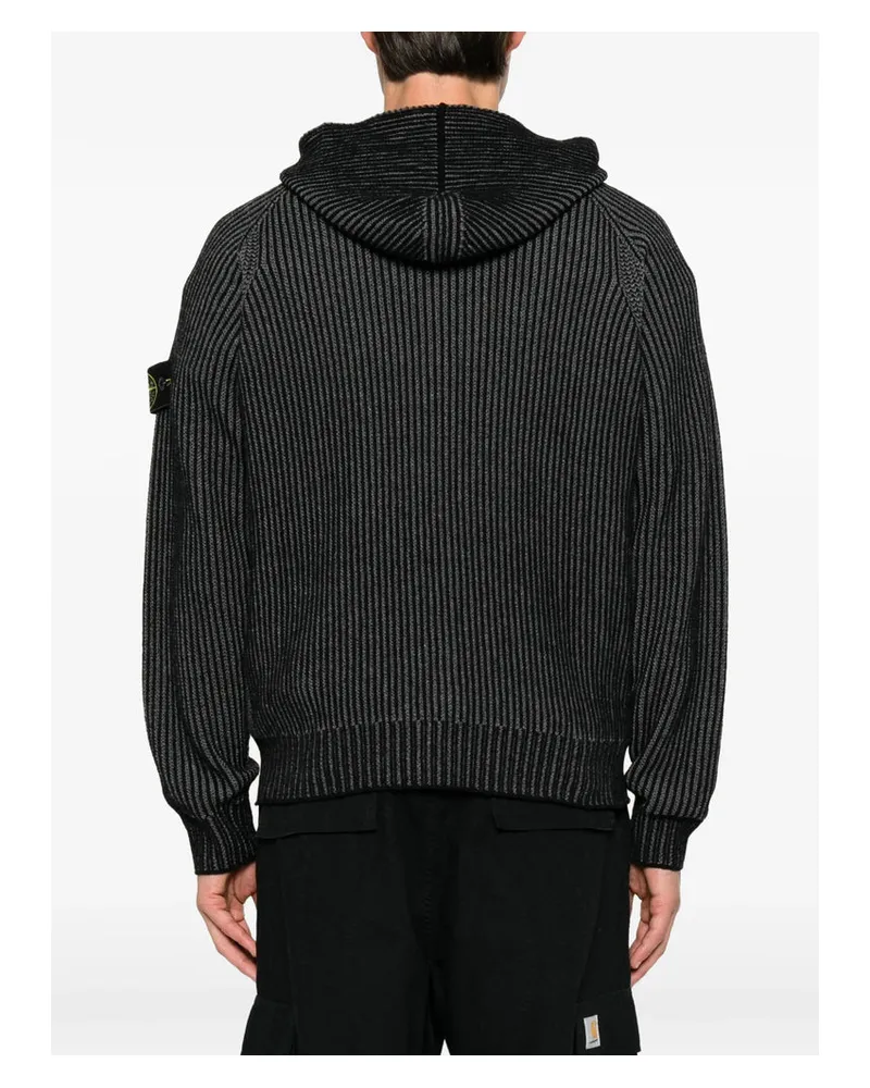 Stone Island Ribbed Knit Sweater — Black Black