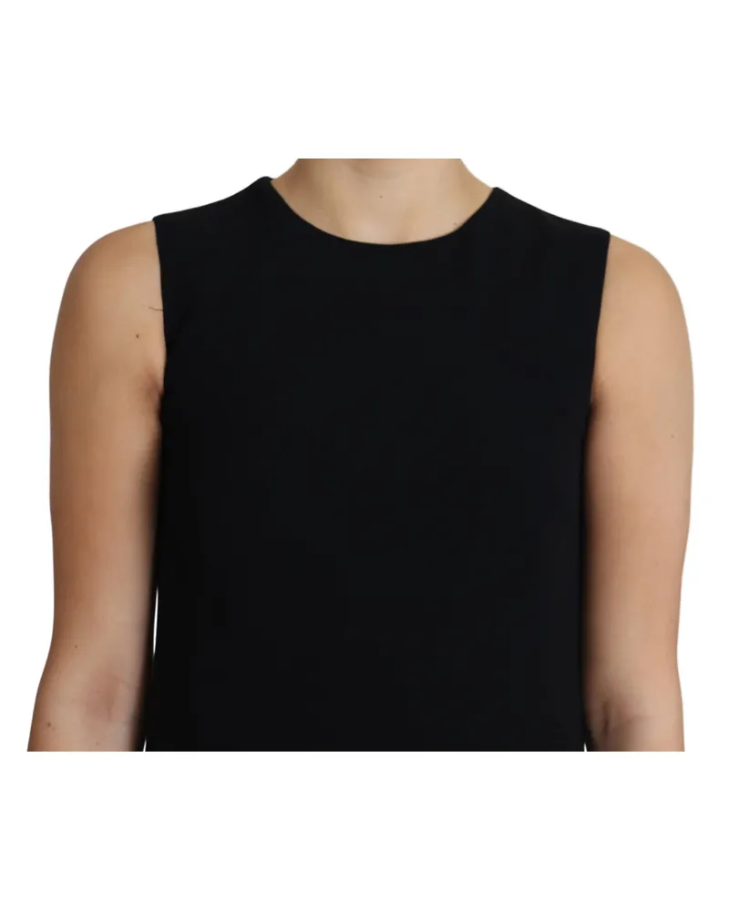 Dolce & Gabbana Women Black Viscose Stretch A-Line Shift Mini Dress Black