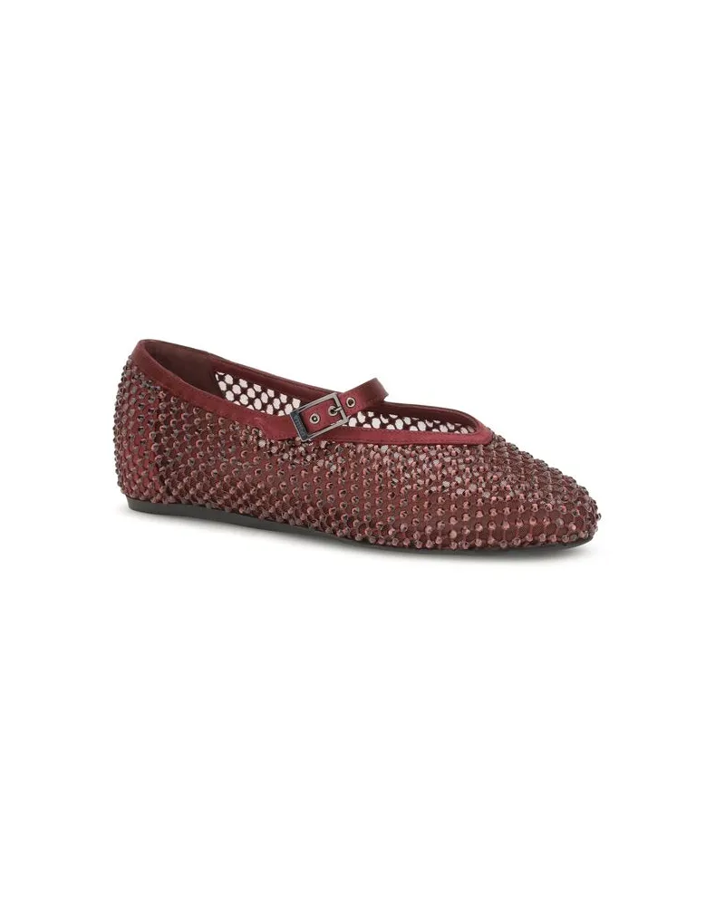 Le Silla Women's Bordeaux Calf Leather Bos Taurus Ballet Flats Red