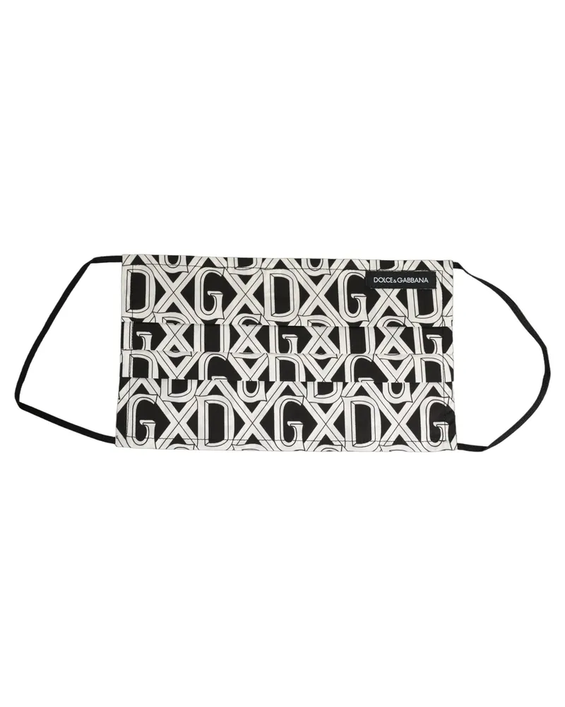 Dolce & Gabbana Logo-Monogram Cotton Face Mask — Black Black