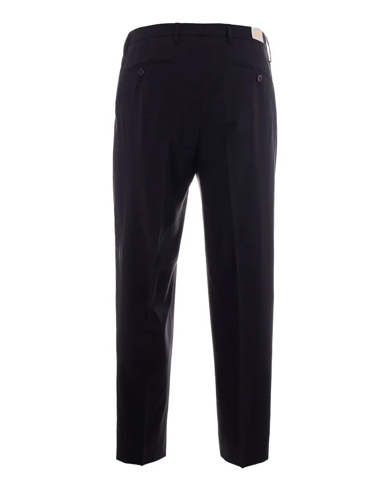 Briglia 1949 Men's Chino Trousers Black Virgin Wool Polyester Black