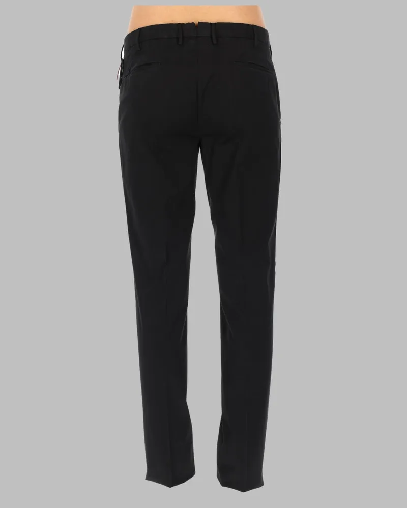 Incotex Cotton Stretch Trousers — Black 