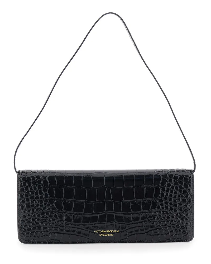 Victoria Beckham Women's Clutch Dorian East-West Black Calf Leather Shoulder Bags Black