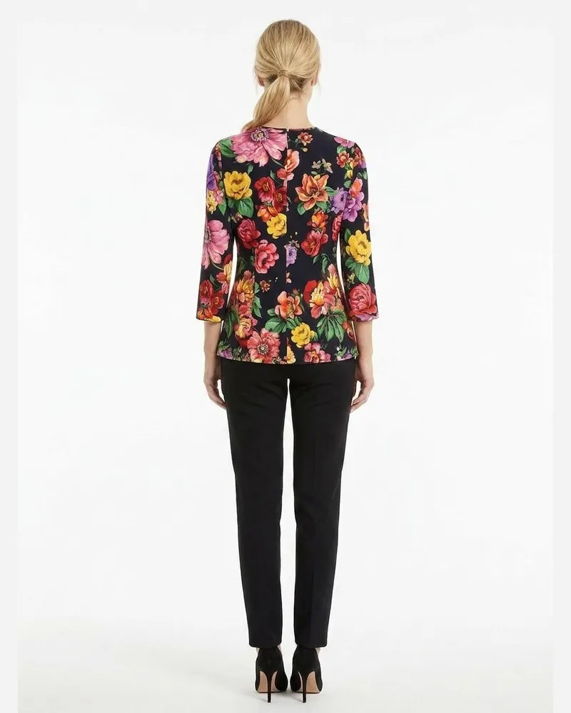 Dolce & Gabbana Women's Multicolor Elastane Pattern Shirt Black