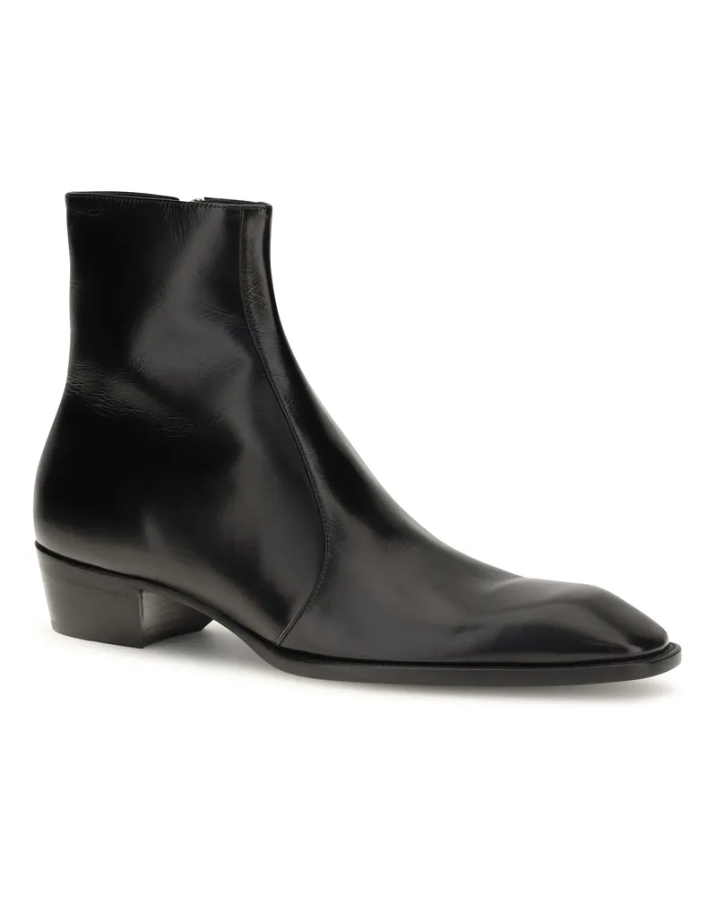 Saint Laurent Aurelien Splendor Ankle Boots — Black Black