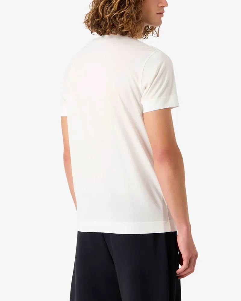 Emporio Armani Logo-Embroidered T-Shirt — White White