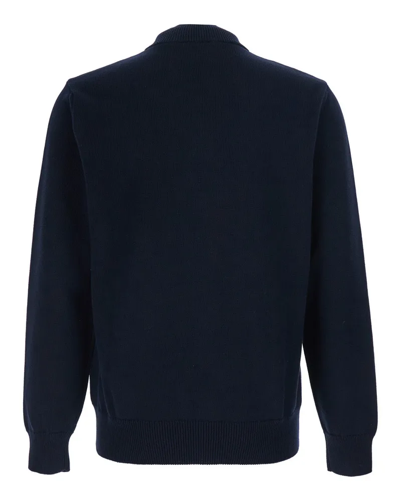 Emporio Armani Men's Sweater, Half-Zip Cotton, Blue Tops Top Navy