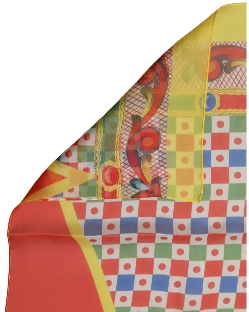 Dolce & Gabbana Silk Carretto Print Scarf — Multicolor Multicolor