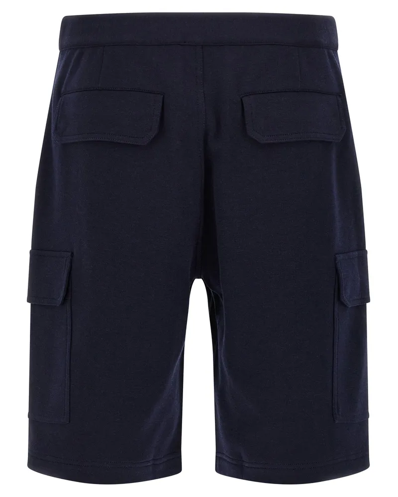 Brunello Cucinelli Men's Blue Cotton Bermuda Shorts Navy