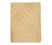 Silk Check Scarf — Beige