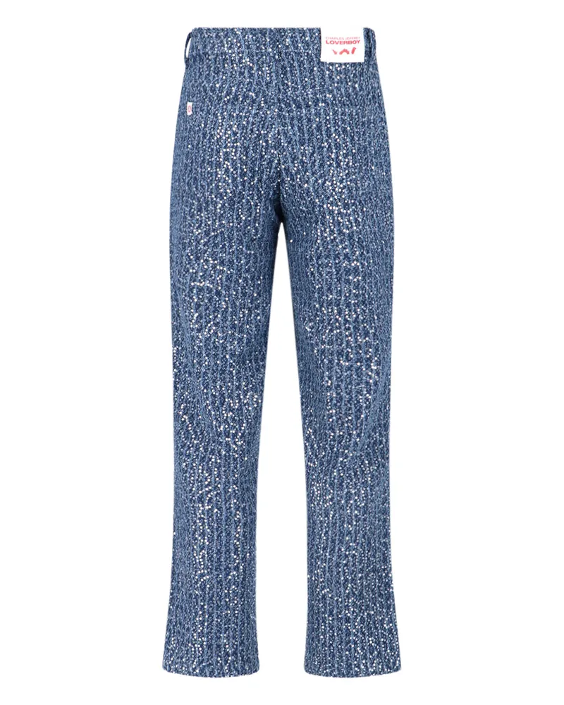 Charles Jeffrey Loverboy Men Jeans Blue Cotton Blue