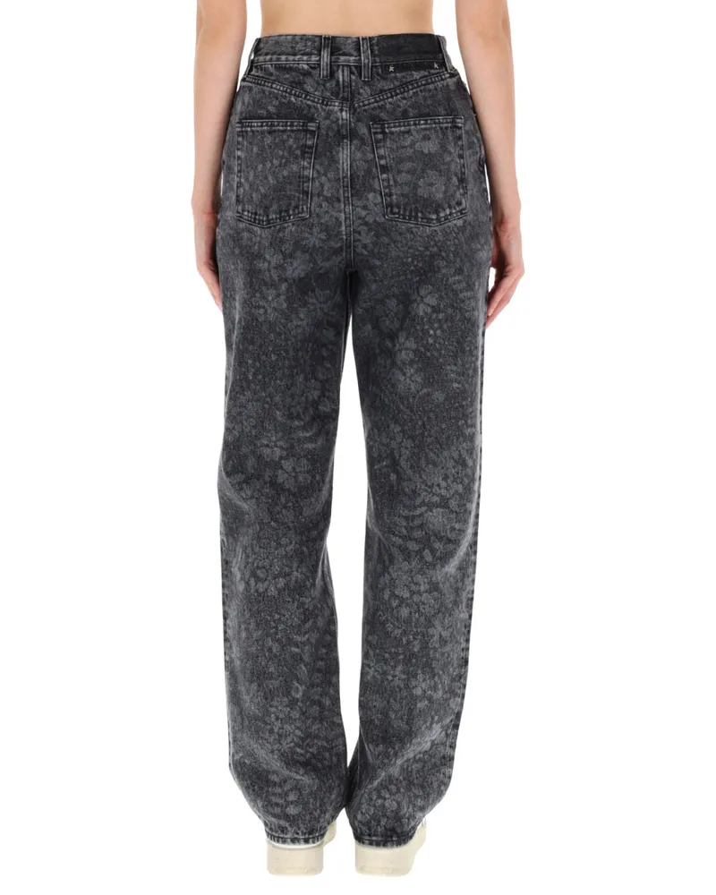 Golden Goose Floral Pattern Cotton Jeans — Black Black
